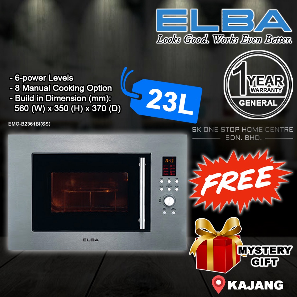 (Authorised Dealer) ELBA EMOB2361BI(SS) 23L BUILTIN MICROWAVE