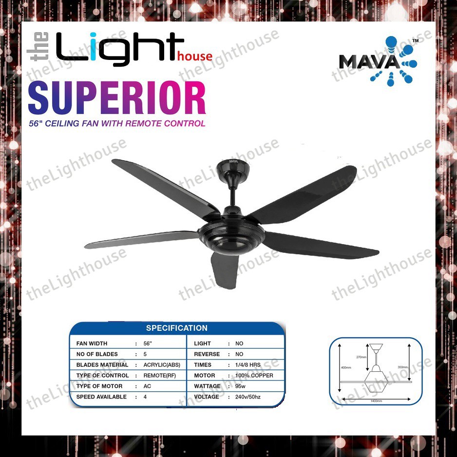 REZO FITO565 / MAVA SUPERIOR CEILING FAN REMOTE CONTROL / KIPAS SILING