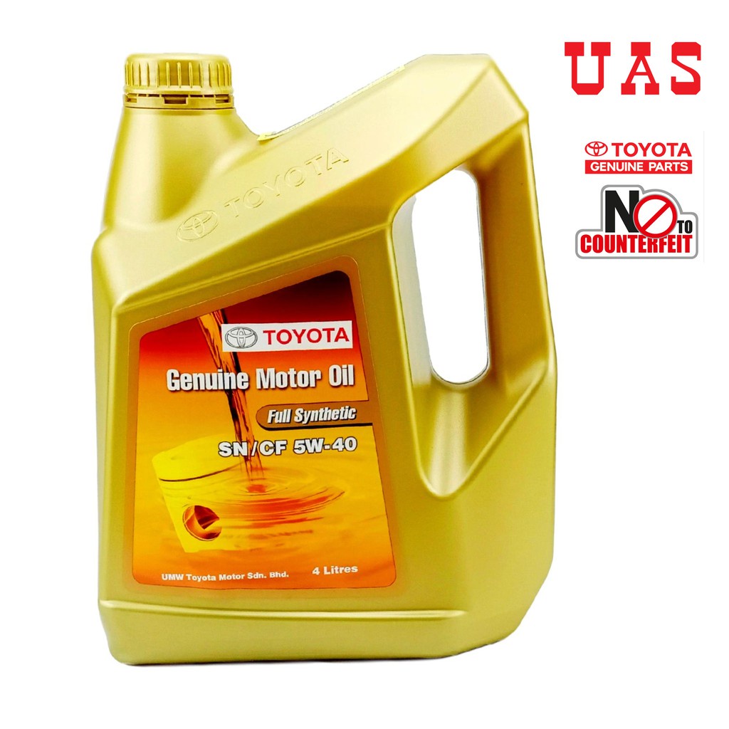 TOYOTA 5W40 Fully Synthetic Engine Oil 4Litre SN/CF Shopee Malaysia