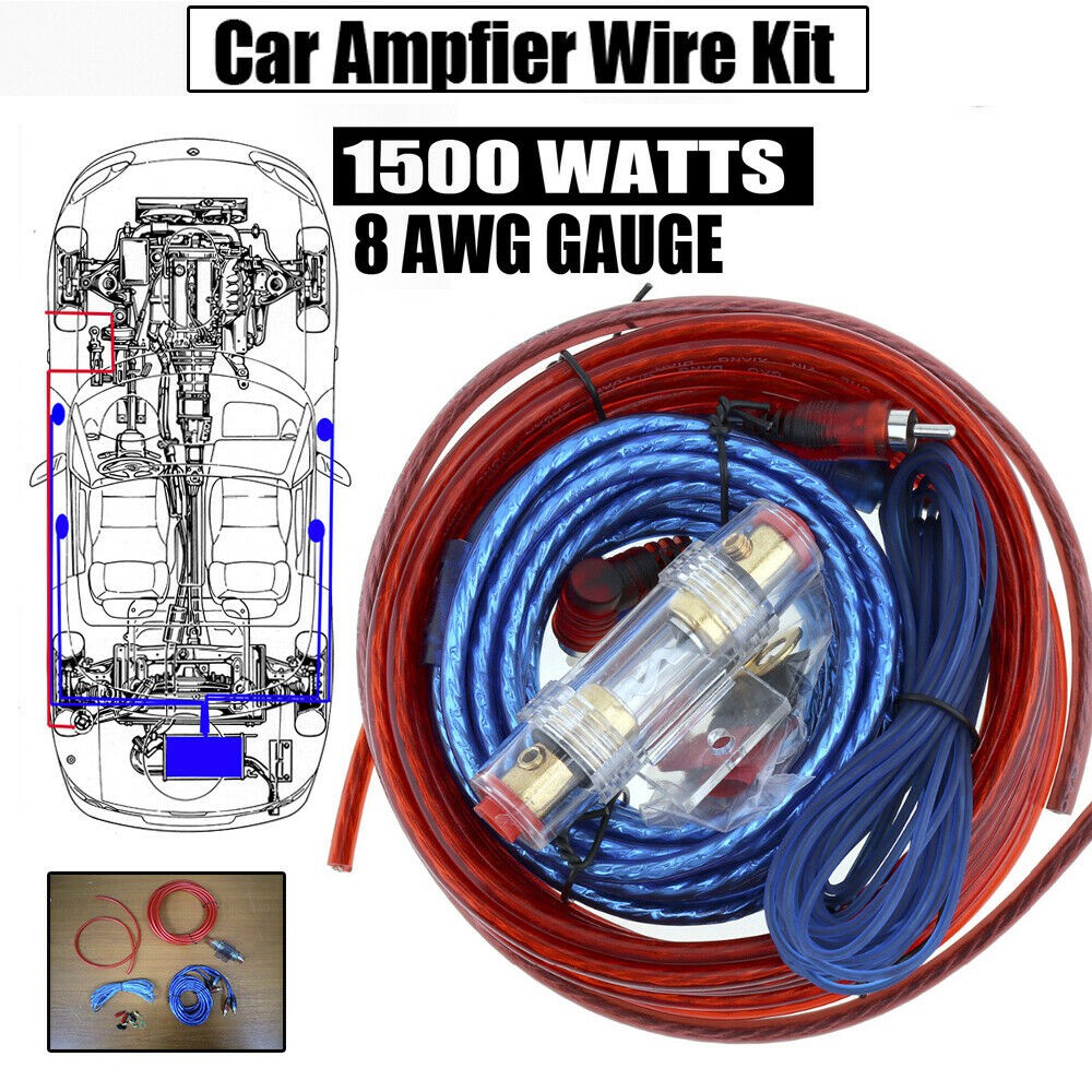 Car Audio Amplifier Amp Speaker Woofer Wiring Cable 8GA Car Radio