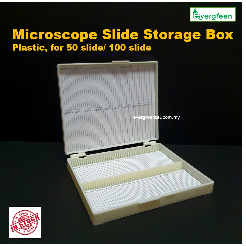 Microscope Slide Storage Box, Plastic, for 50 slide/ 100 slide Shopee