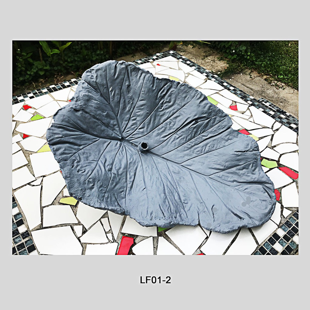 Garden fountain water spout handmade concrete leaf indoor & outdoor