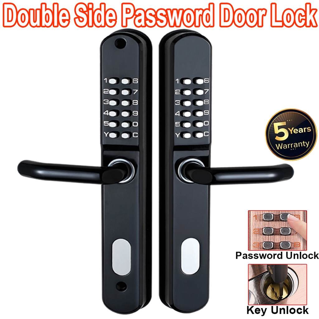 Grill Door Lock Double Side Password Door Lock Set Code Door Lock