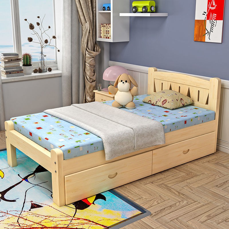 Solid wood bed adult single bed small apartment simple modern small bed