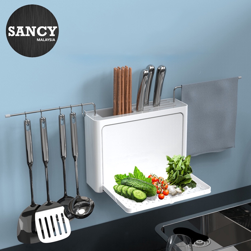 SANCY Multi Purpose Wall Hanging Kitchen Storage Rack Modern Kitchen