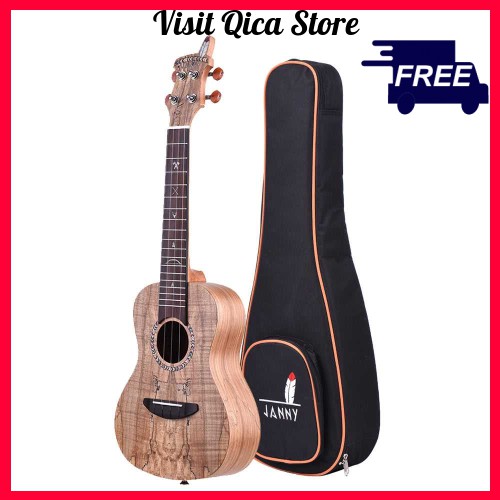 Acoustic Wooden Soprano Ukulele Ukelele Uke Spalted Maple Wood Carbon