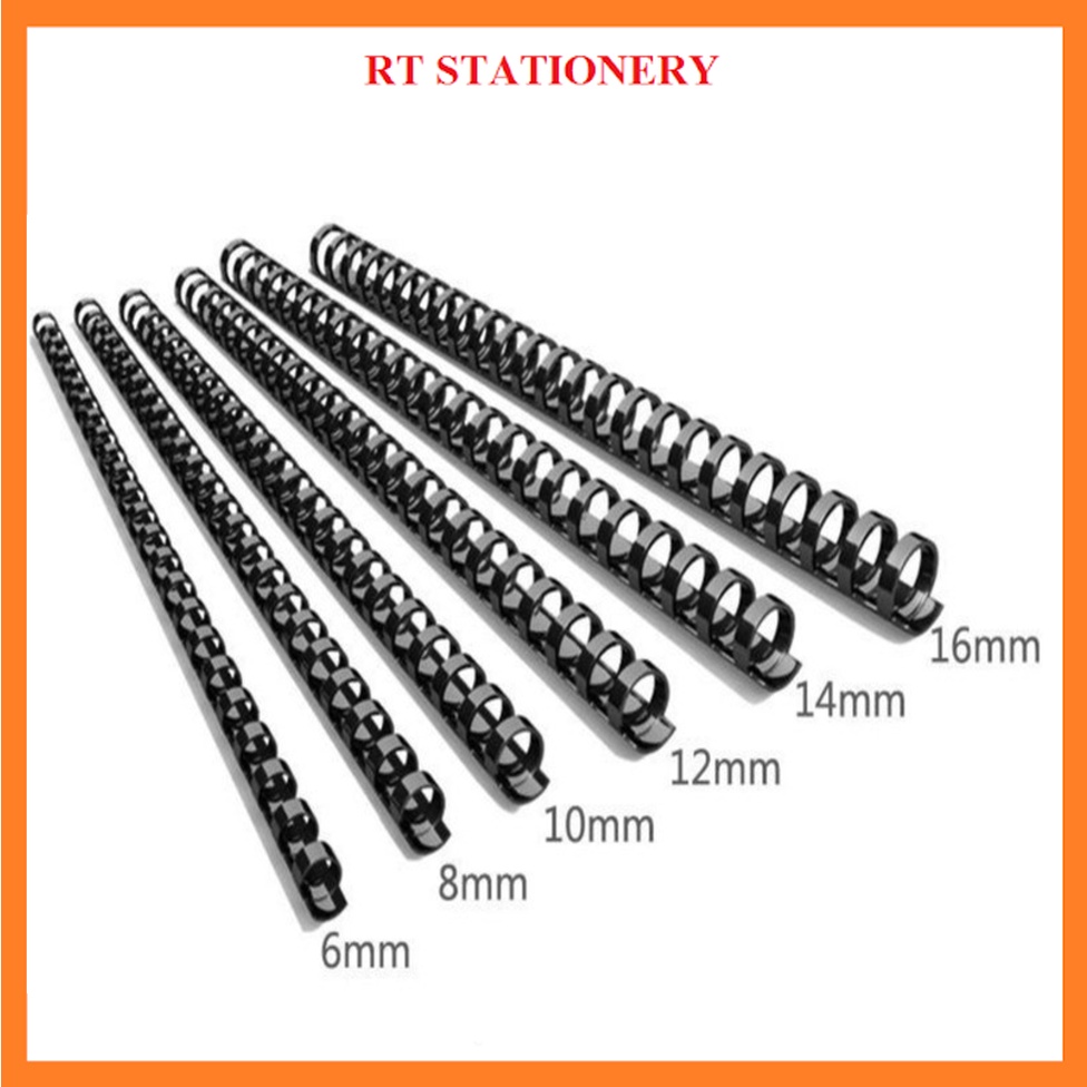 [ALL SIZES] Plastic Comb Binding 21 Ring/ Binding Comb Ring / Comb Binding Black Shopee Malaysia