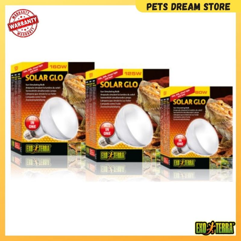 Exo Terra Solar Glo UVA + UVB 2in1 Reptile basking UV heat lamp vitamin