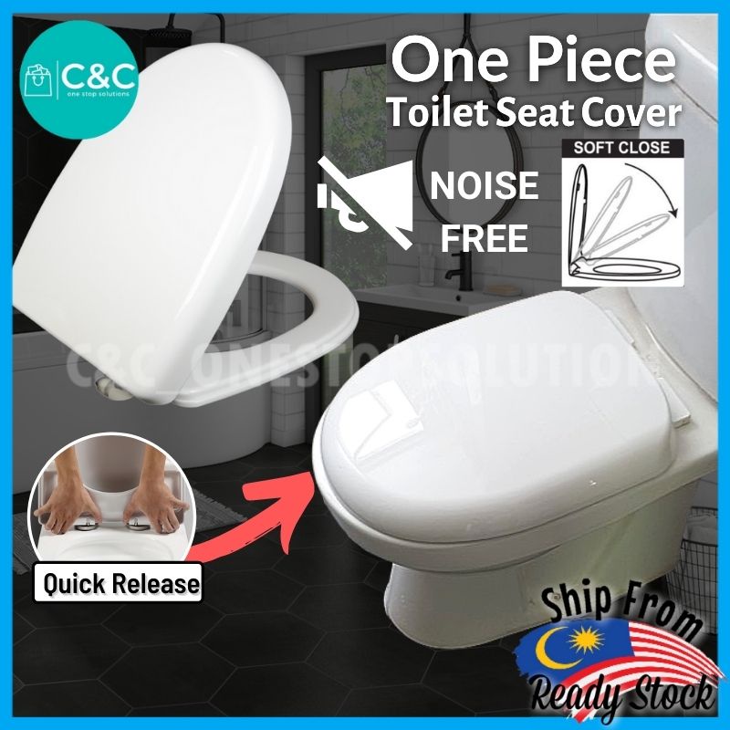 C&C Heavy Duty Toilet Seat Cover With Soft Close Penutup Mangkuk Duduk