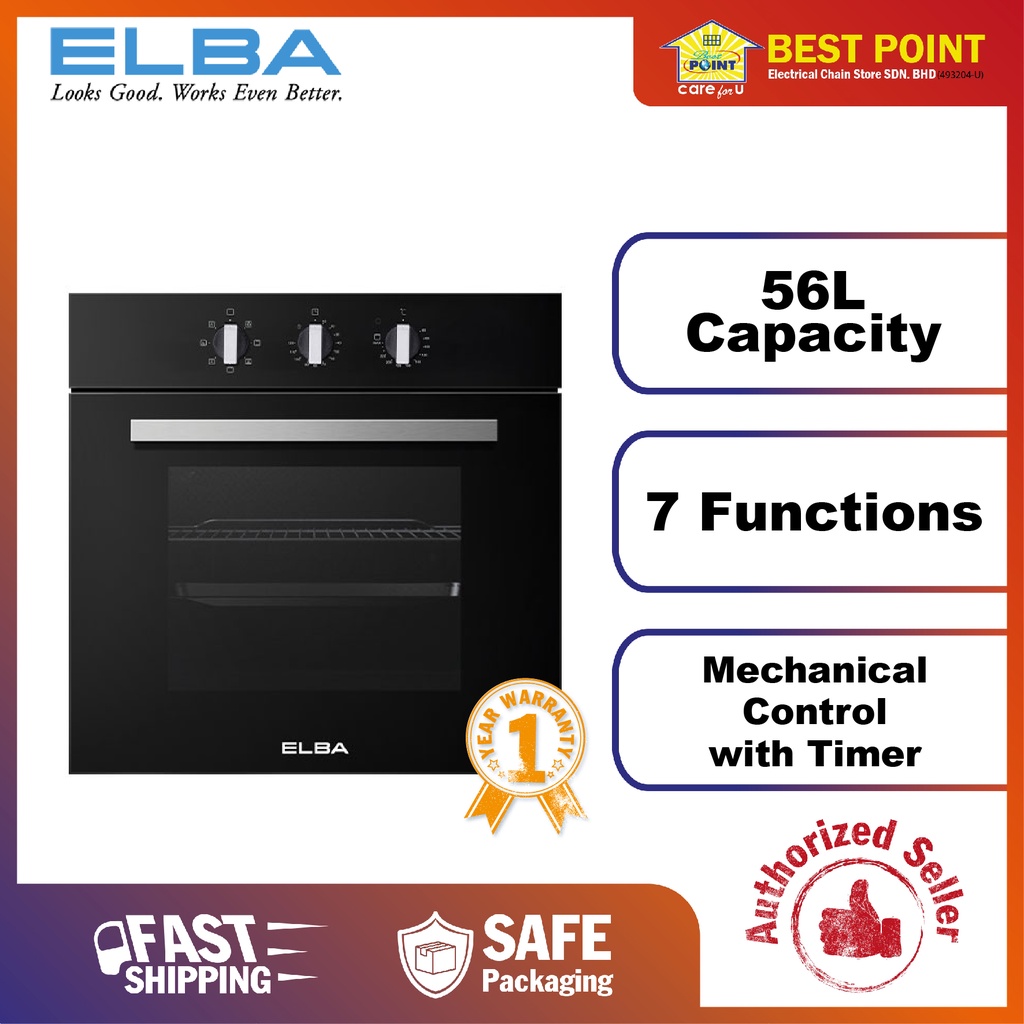 ELBA Built In Oven (56L),Black EBOK5670(BK) Shopee Malaysia