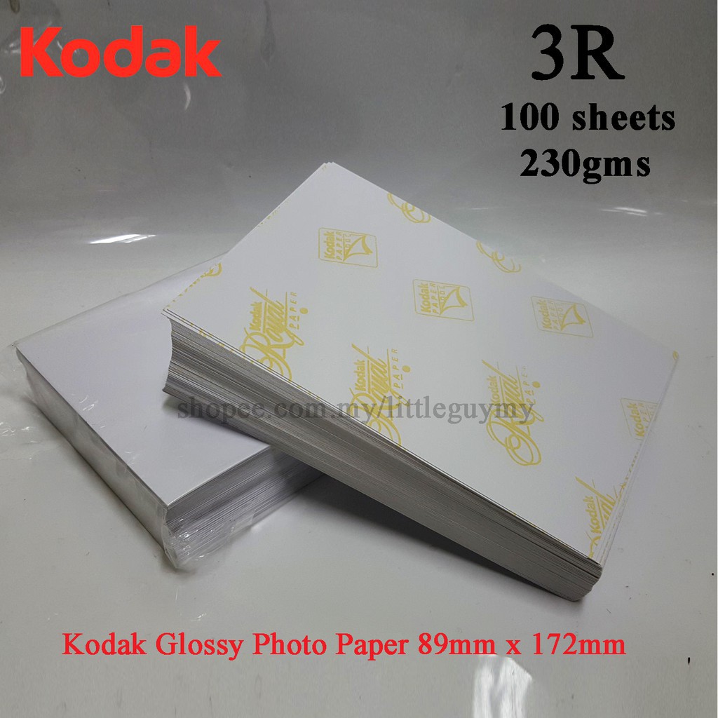 3R Kodak Glossy Photo Paper 230gsm100 sheets/pack 3R Shopee Malaysia