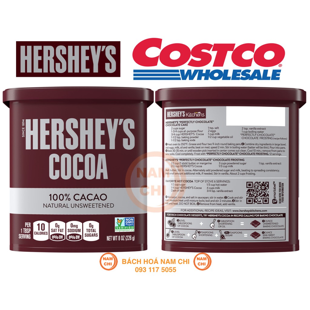 Hershey's Cocoa Pure Cocoa Powder Box 226g USA (Standard COSTCO USA) Shopee Malaysia