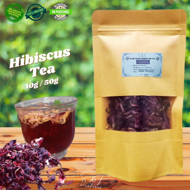 100 Organic Dried Hibiscus Flower Hibiscus Tea Bunga Raya