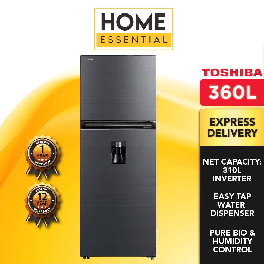 Toshiba 2Door Inverter With Water Dispenser Refrigerator Pure Bio