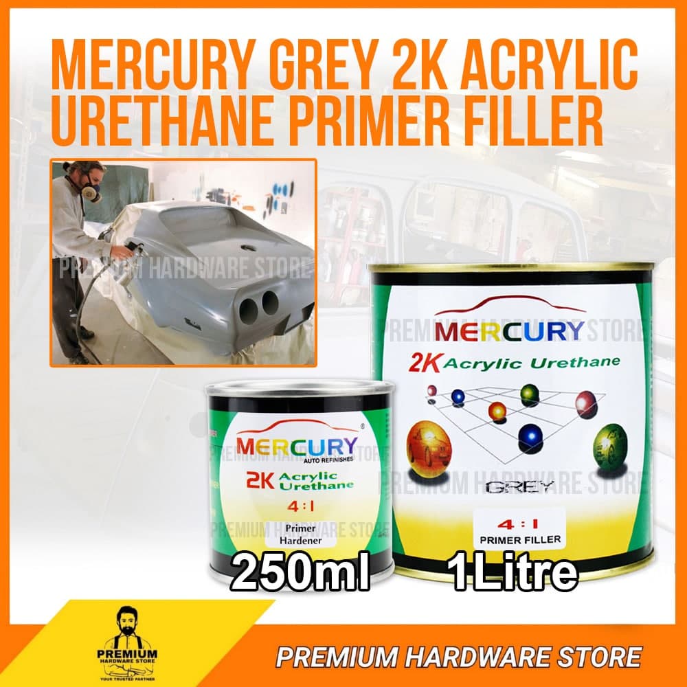 MERCURY 411 2K Acrylic Urethane (Grey) + Hardener Auto Car Paint 2K