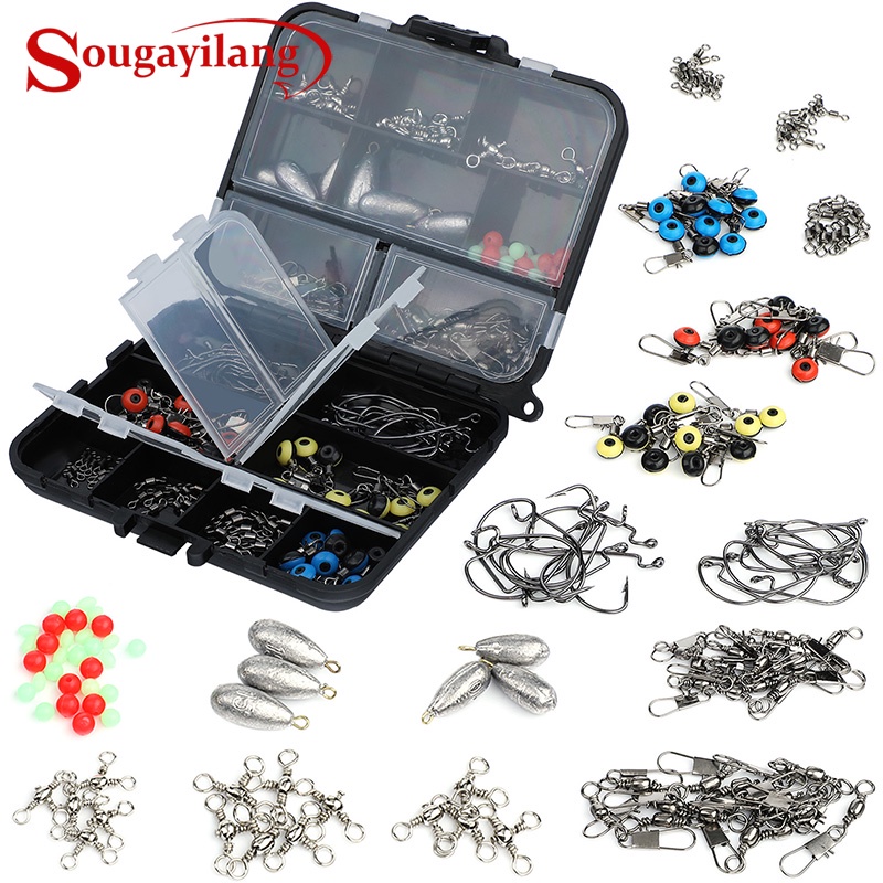 Sougayilang Fishing Accessories Kit Jig Hooks Fishing Set With Tackle