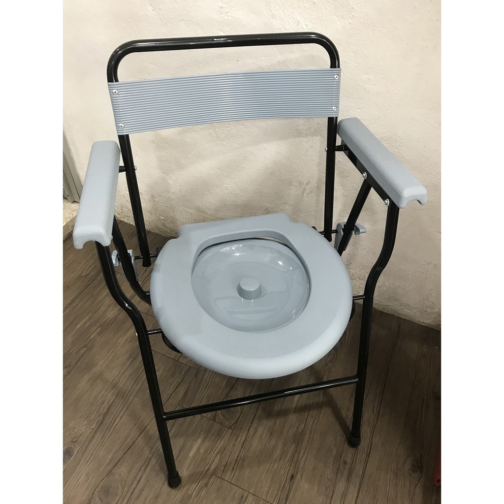 Foldable Commode Chair with Backrest, Armrest and Bucket Shopee Malaysia