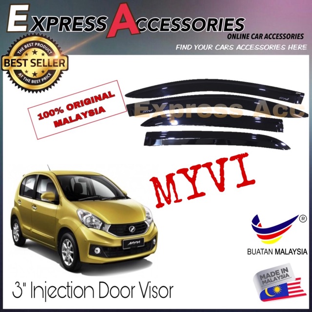 🔥Made in MALAYSIA🔥3” INJECTION MYVI ICON/LAGI BEST DOOR VISOR (MYVI