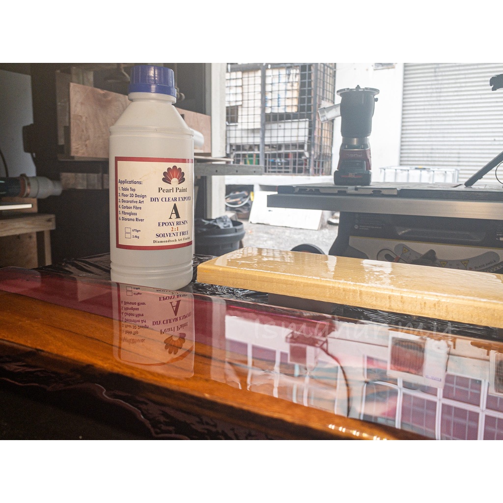SELF LEVEL Epoxy Resin ISMAHAR guna.1KG Pearl Paint Clear Epoxy Solvent