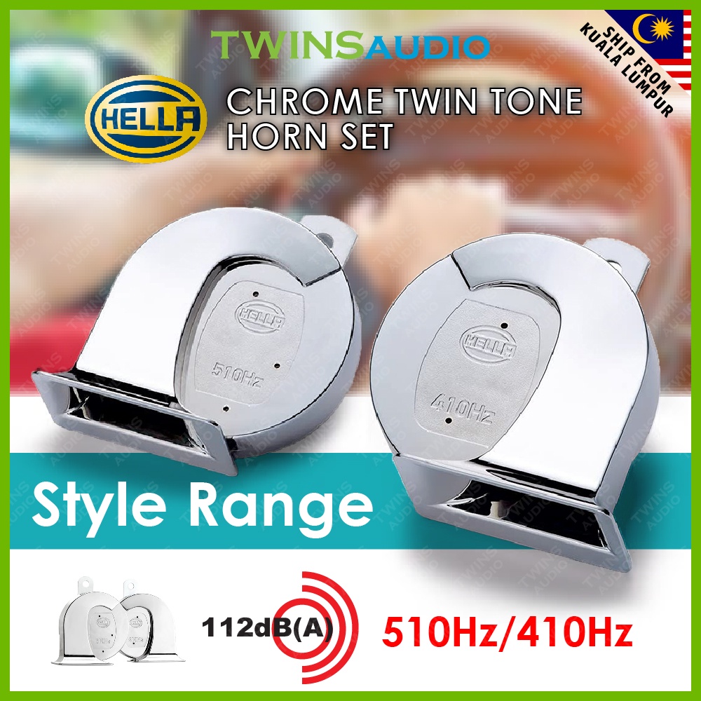 Hella Chrome Twin Tone Horn Set 112dB(A) 510Hz/410Hz Shopee Malaysia