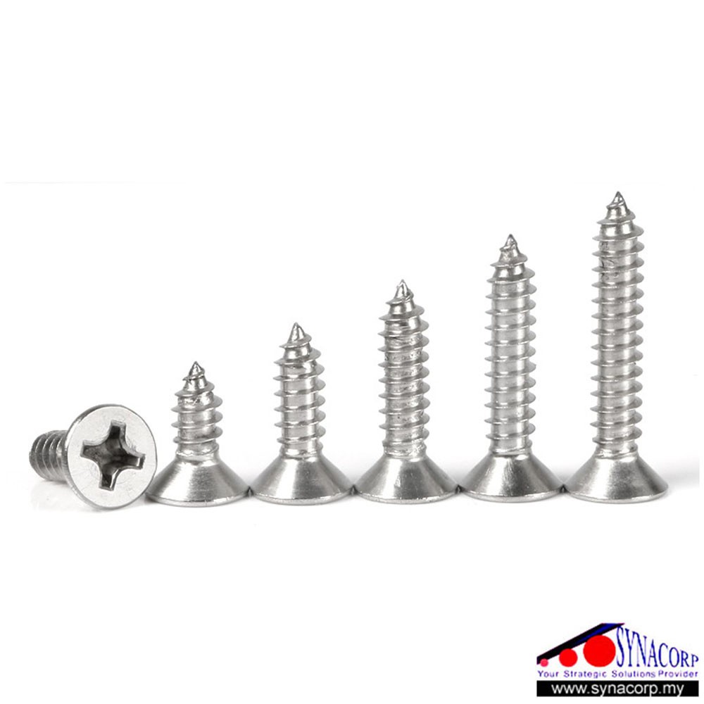 10PCS M3 / M4 Self Tapping Wood Screw CSK Stainless Steel Shopee Malaysia