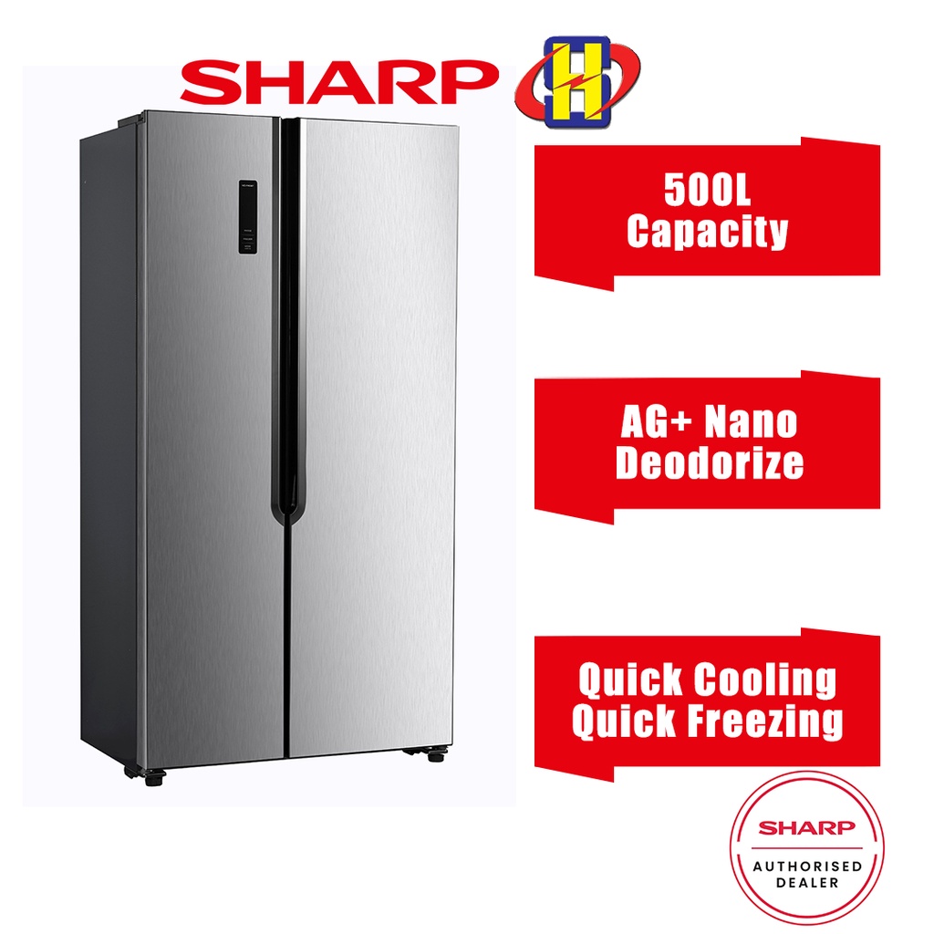 Sharp Refrigerator (500L/Metal Silver) Multi Air Flow Quick Cooling