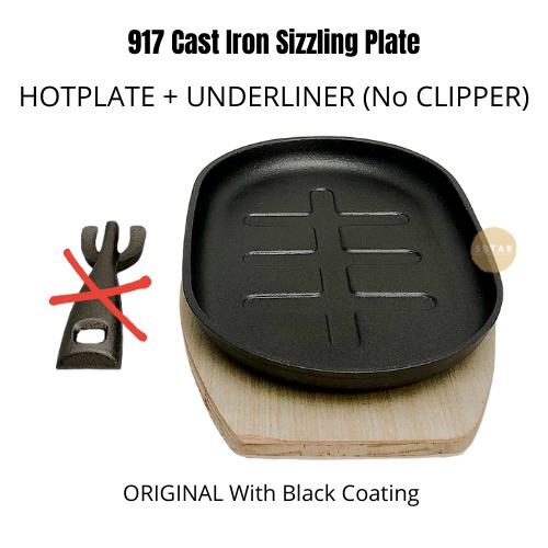 𝟓𝐒𝐓𝐀𝐑 🔥 Full Set 917 Sizzling Plate 🔥 Cast Iron Hot Plate Oval with