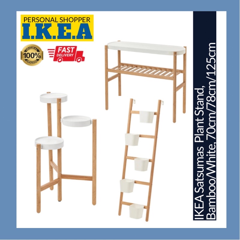 IKEA Satsumas Plant Stand Coffee Table Bedside Bamboo White Ladder Style Pot Pots Shopee Malaysia