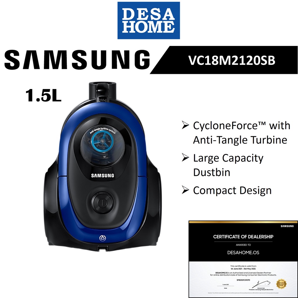 Samsung VC18M2120SB Canister with Cyclone Force Vacuum Cleaner