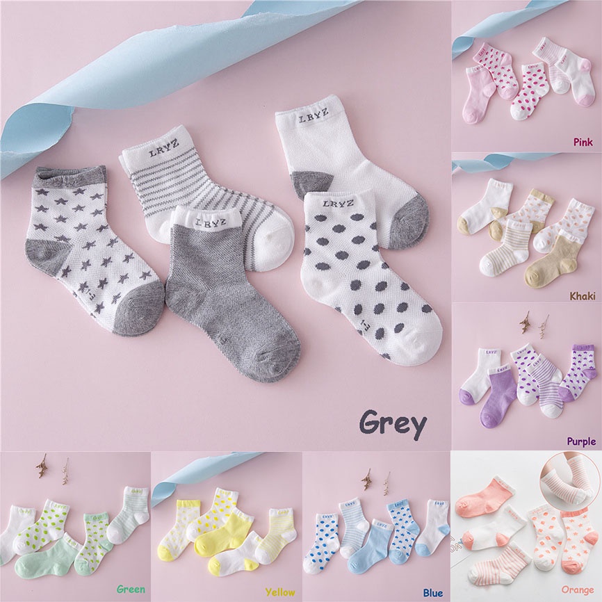 [Local Post] (5 Pairs/Set) Socks for Newborn Baby Boys Girls Kids 05