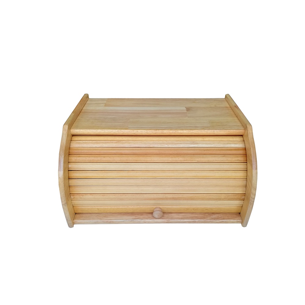 Wooden Bread Bin Roll Top Bread Loaf Food Storage Container (C