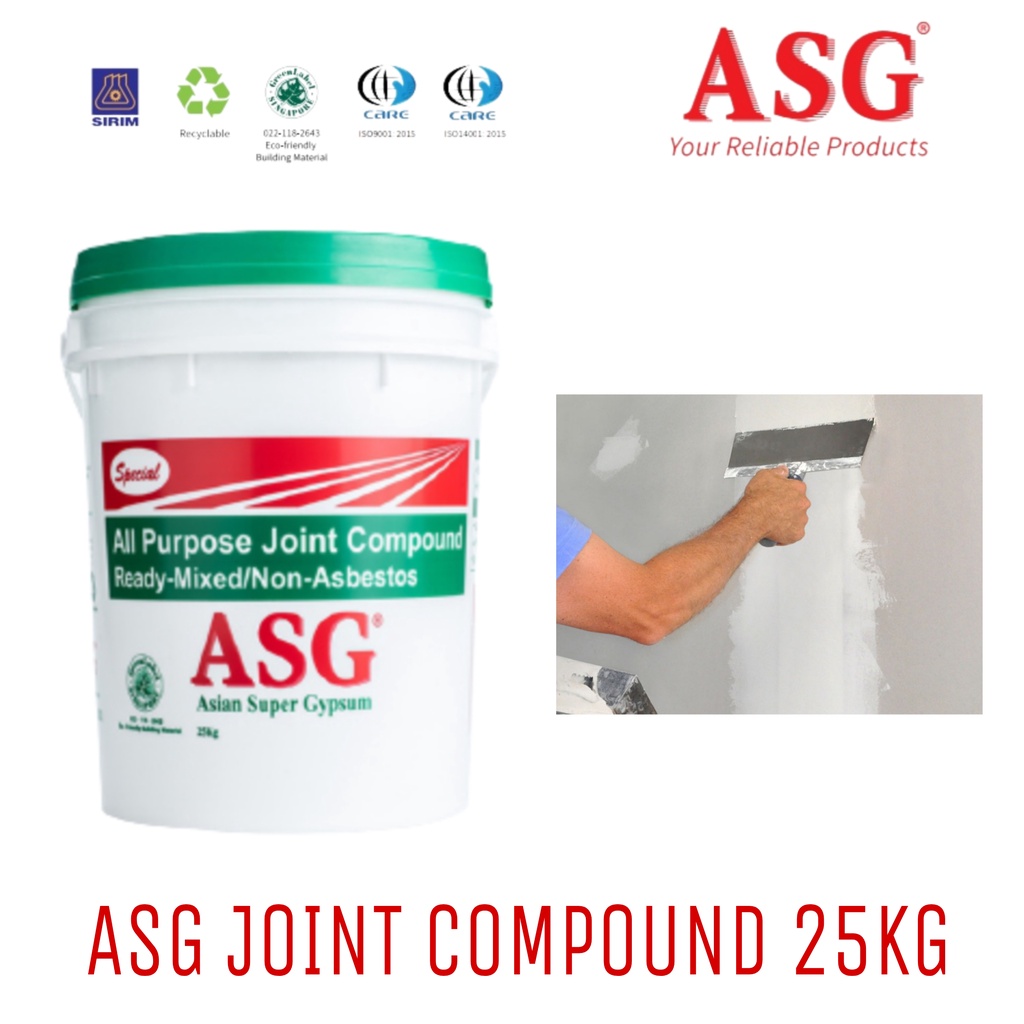 25KG ASG Plaster Ready Mixed Joint Compound Plaster Skimcoat Wall Filler Skim Coat Putty Filla