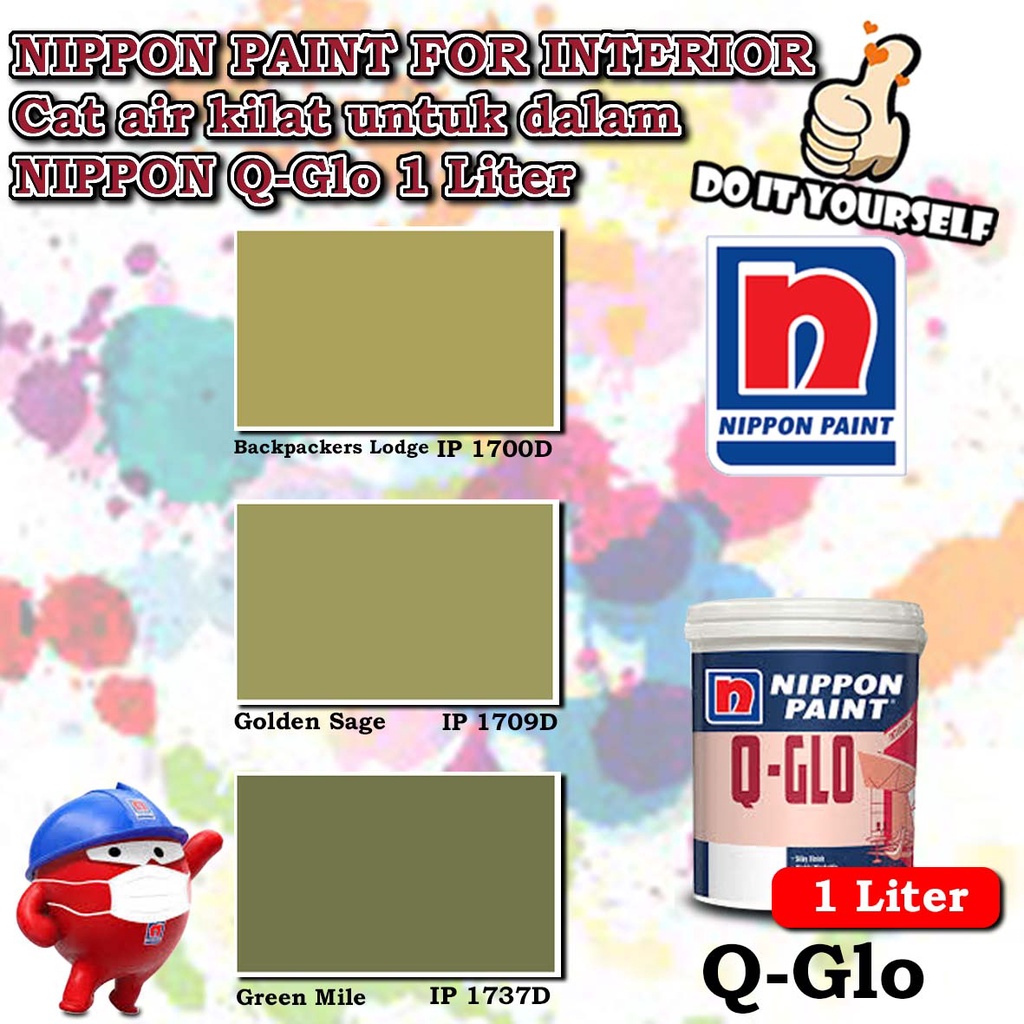 Nippon paint Q Glo Interior 1 Liter Backpackers Lodge 1700D / Golden