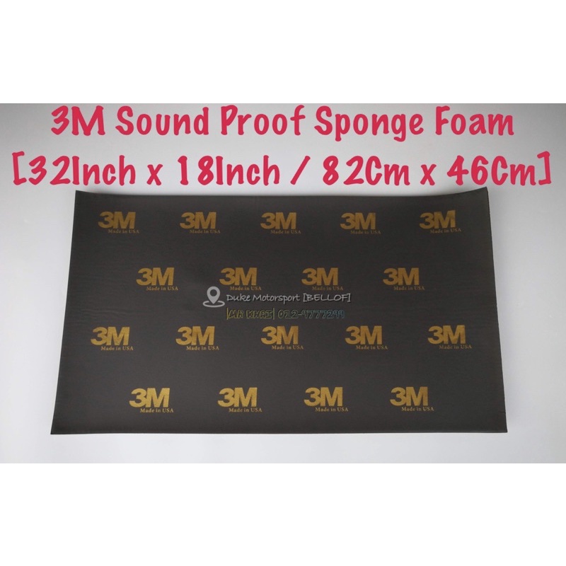 3M Sound Proof Sponge Foam Insulation Hood 82x46CM Sound Proofing Car