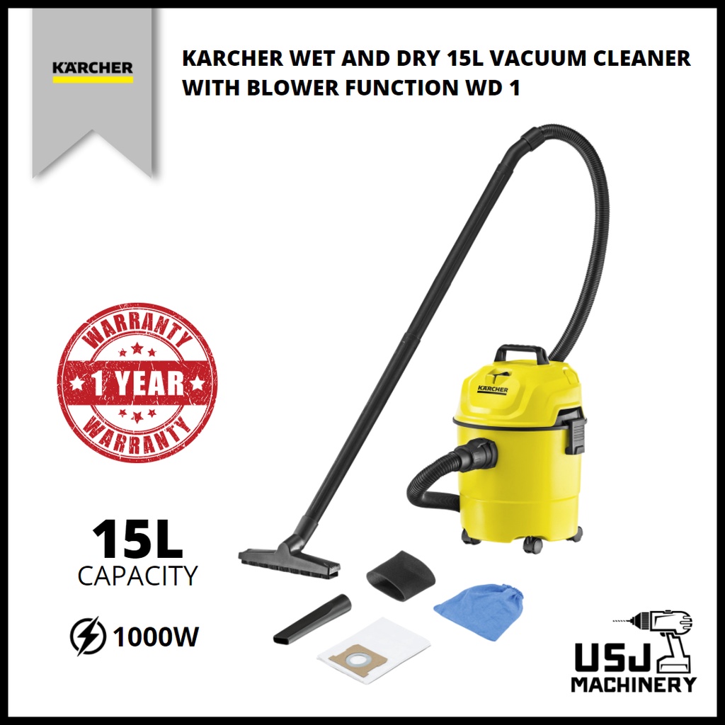 KARCHER 15L 1000W Wet & Dry Vacuum Cleaner with Blower Function WD 1