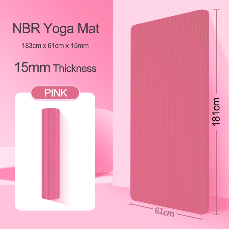 10/15MM YOGA MAT NBR NonSlip YOGA MAT EXTRA THICK Mat Aerobic Home