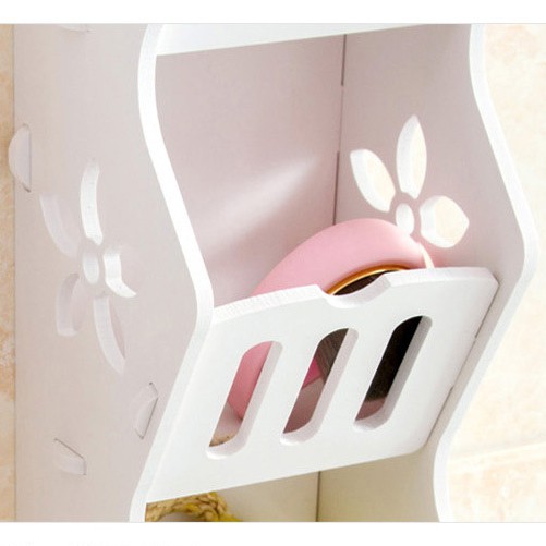 White Wood Rack Shelf Shelves Kitchen Wall 3 Layers Holder IKEA Style