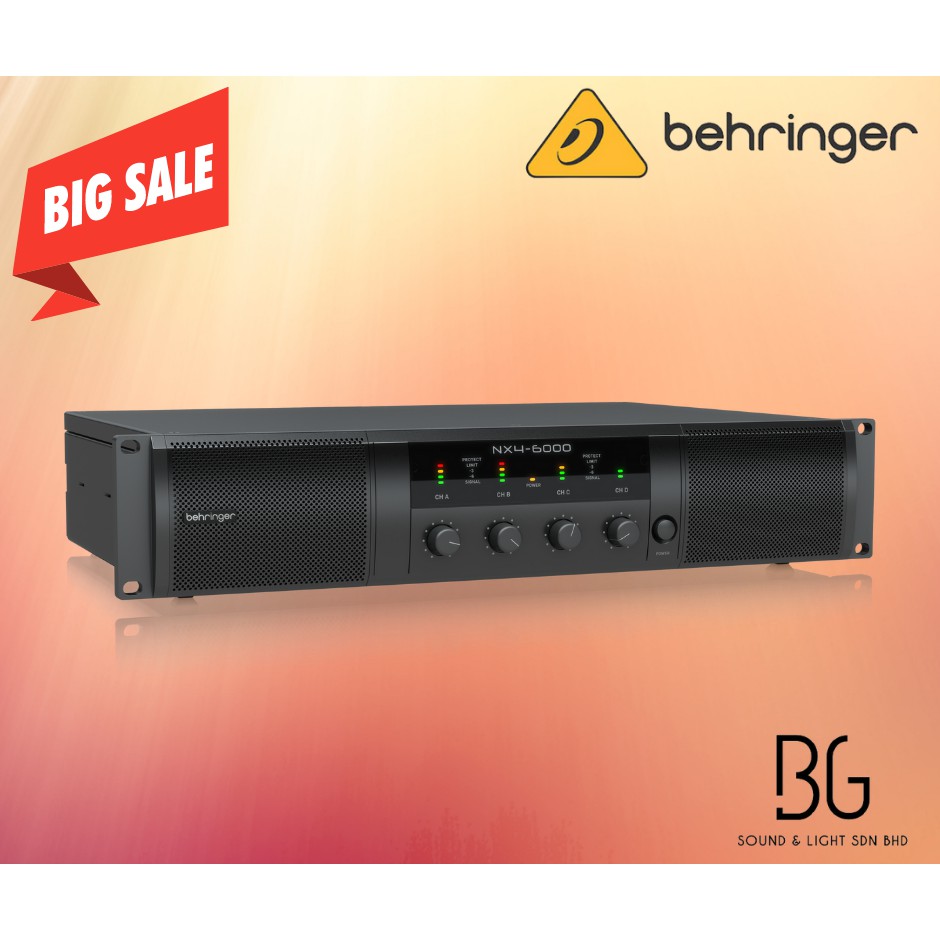 Behringer nx46000 UltraLightweight 6000Watt 4Channel ClassD Power