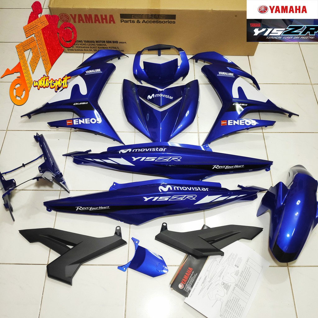 Yamaha Y15ZR Y15 V1 V2 M Putih Cover Set DPBMC Gp Blue Y15 Gp Blue