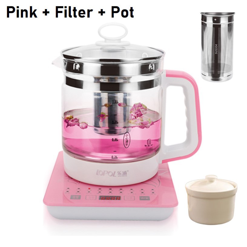[FREE FILTER] 养生壶汤锅 1.8L Lopol Health Pot Glass Electric Kettle Steamer