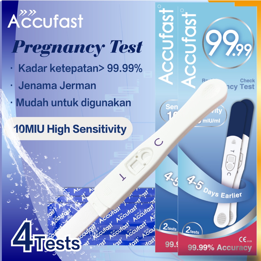 4 Tests ACCUFAST One Step HCG Pregnancy Rapid Test Kit 10 Miu High
