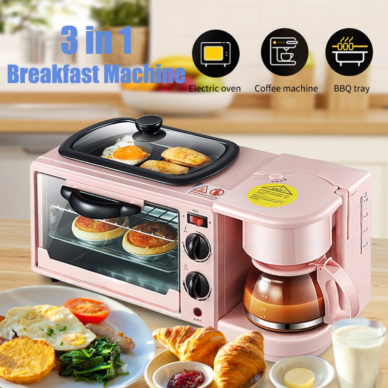 3 in 1 Breakfast Maker Toaster Coffee Machine Oven Electric Frying