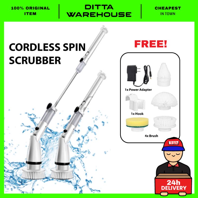 (BU24) Rechargeable Cordless Electric Spin Scrubber Handheld Power