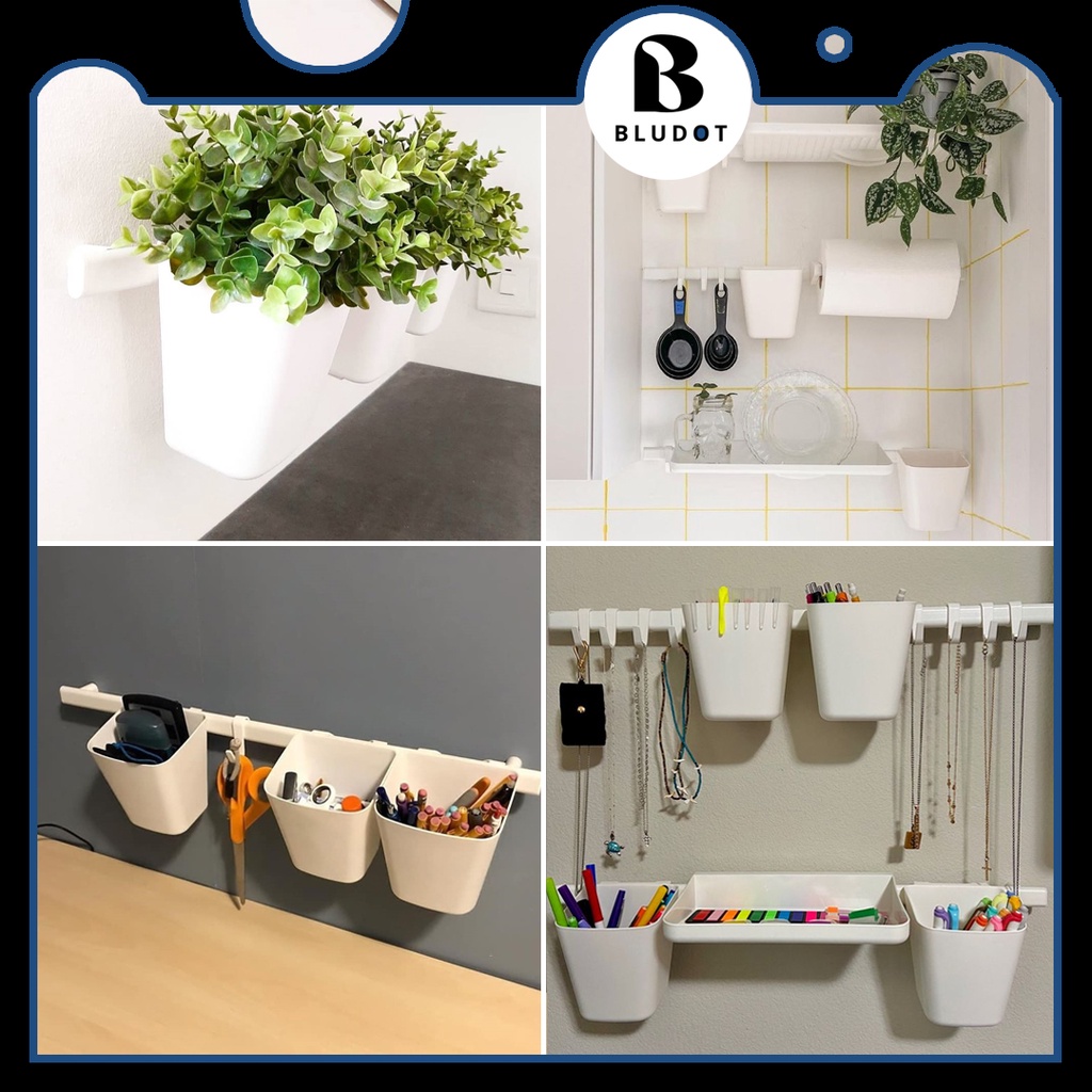 KITCHEN ORGANIZER SUNNERSTA CONTAINERS SET OF RAIL WITH 4 HOOKS 2