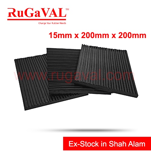 Anti Vibration Rubber Pad, Size 15mm x 200mmW x 200mmL, Anti Noise