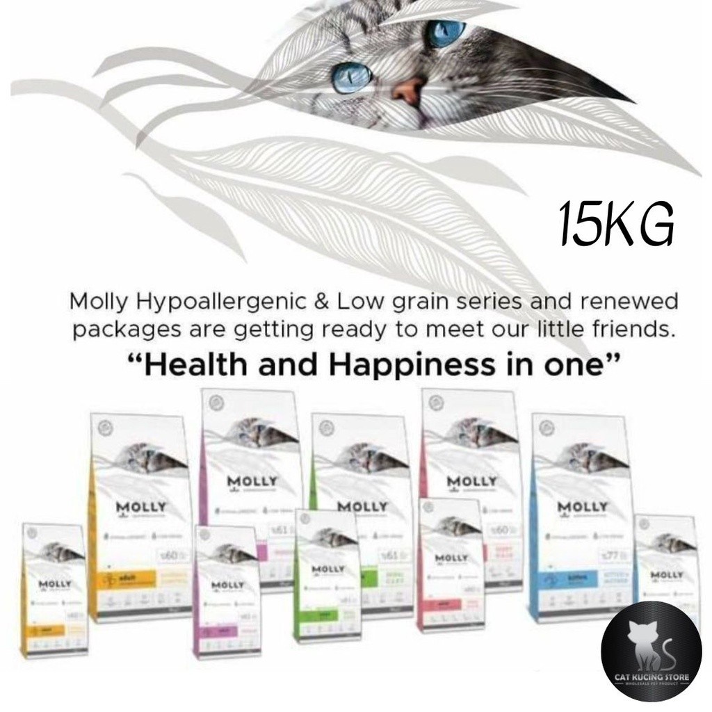 Molly Super Premium Cat Food For Kitten & Adult Cat (15kg) Makanan