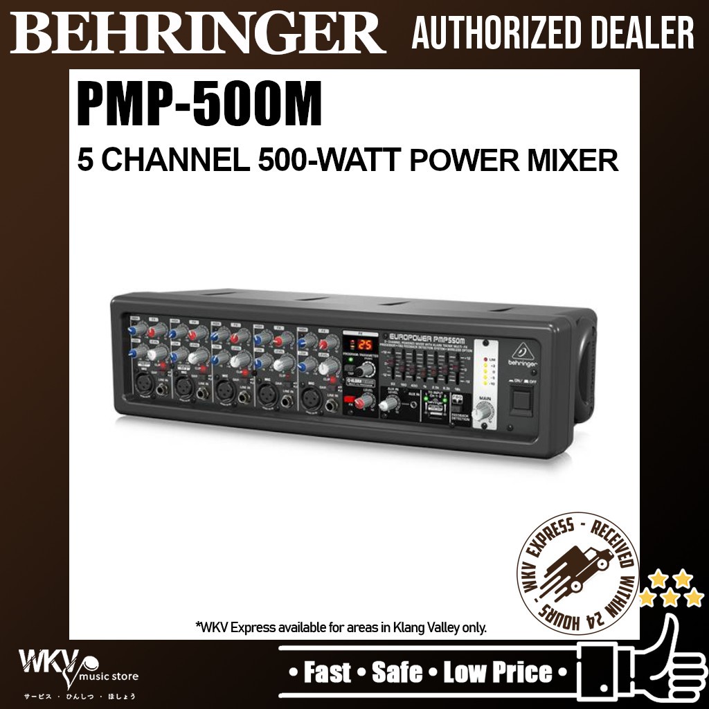 Behringer Europower PMP550M Powered Mixer 5 Mic Line Input 500Watts