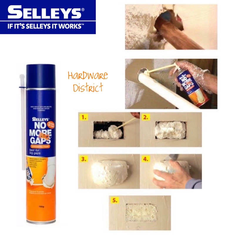[100 ORIGINAL] SELLEYS Expanding Foam 750ml No More Big Gaps Wall Air