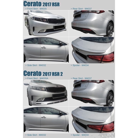 Kia cerato 2017 2018 2019 RSR V1 V2 bodykit body kit front side rear