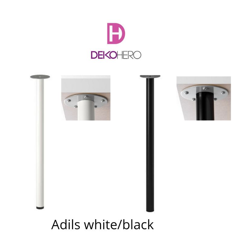 IKEA ADILS TABLE LEG FOR LINNMON / LANGKAPTEN 70x4cm (While/Black) 1pcs